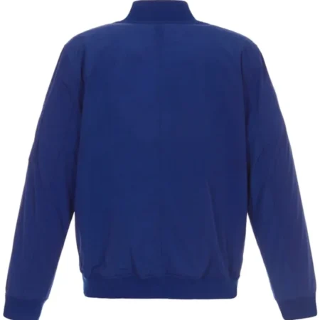 Edmonton Oilers Blue Bomber Polyester Jacket Back