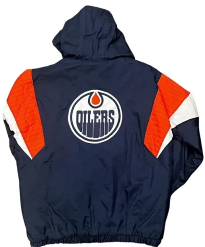 Edmonton Oilers Starter Polyester Hooded Jacket back