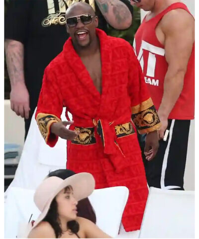 Floyd Mayweather Red Versace Robe front