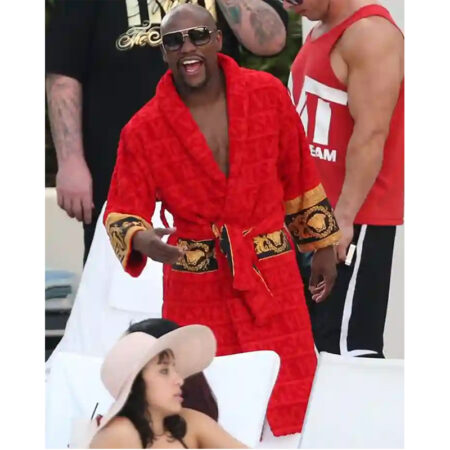 Floyd Mayweather Red Versace Robe front