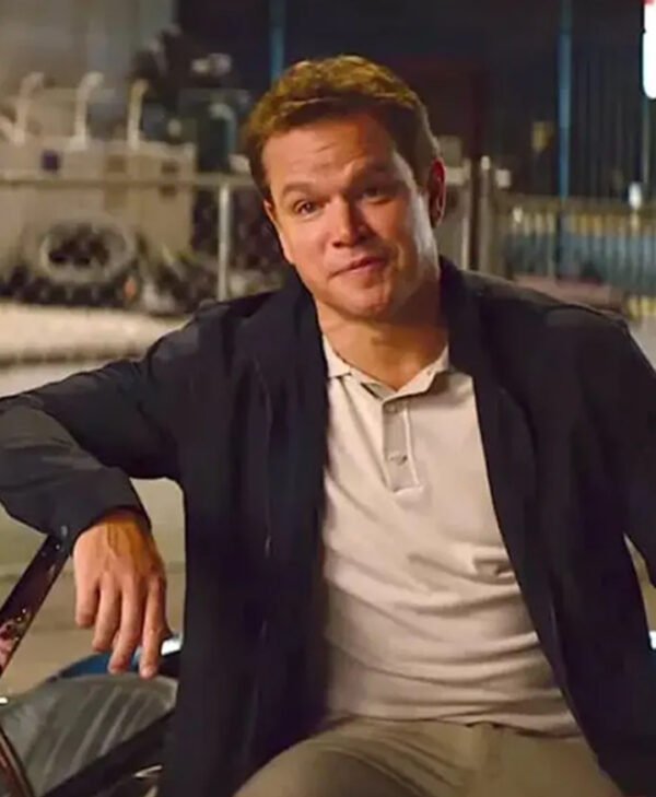 Ford v Ferrari Matt Damon Black Jacket front