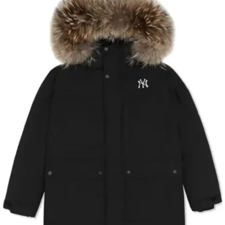 Fur Parka Heavy Mid Down new york yankees winter coat