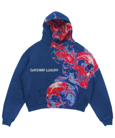 Gateway Luxury Skully Hoodie Blue
