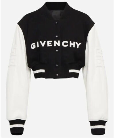 Givenchy Cropped Varsity Black Jacket front