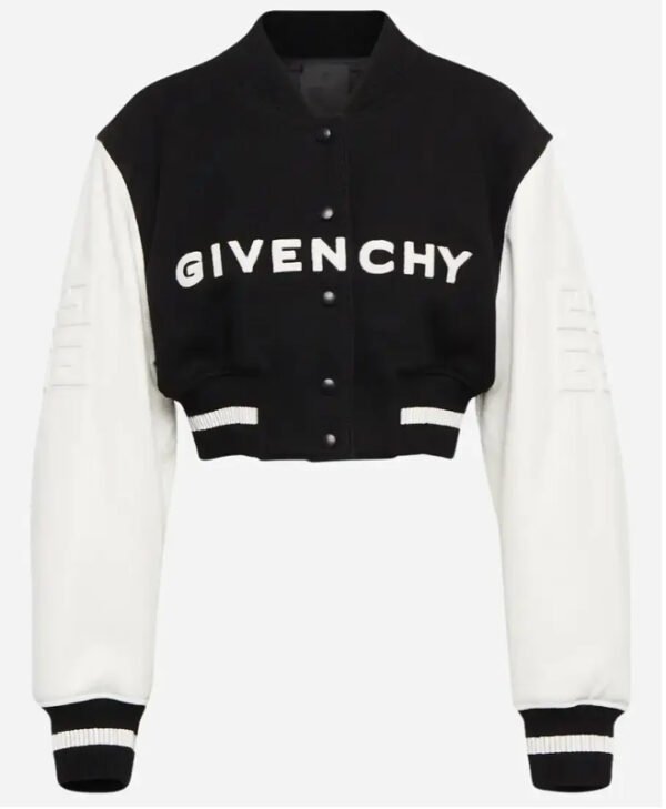 Givenchy Cropped Varsity Black Jacket front
