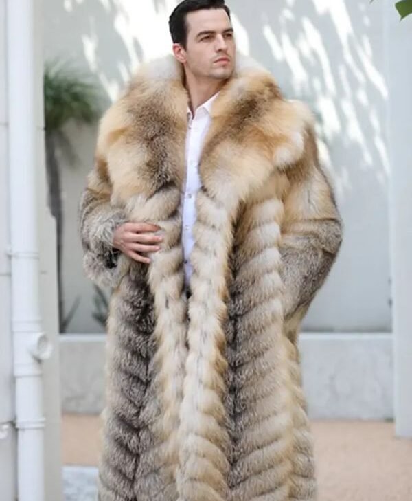 Golden Island Nutria Fox Fur Coat front
