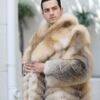 Golden Island Nutria Fox Fur Coat side