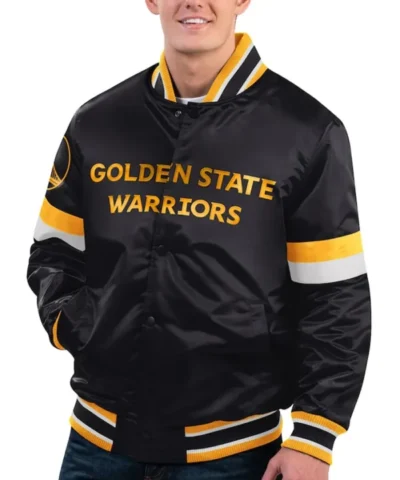 Golden State Warriors Black Starter Bomber Jacket