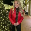 Gracie Hunt Red Leather Jacket 1