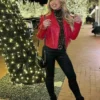 Gracie Hunt Red Leather Jacket Sale 1