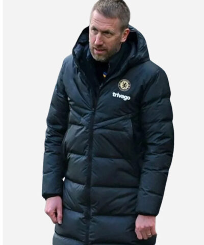 Graham Potter Chelsea FC Black Puffer Coat front