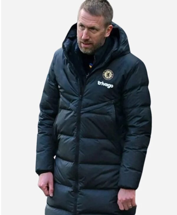 Graham Potter Chelsea FC Black Puffer Coat front