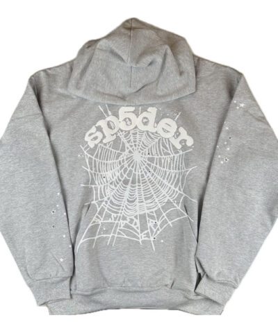 Grey Sp5der Hoodie front