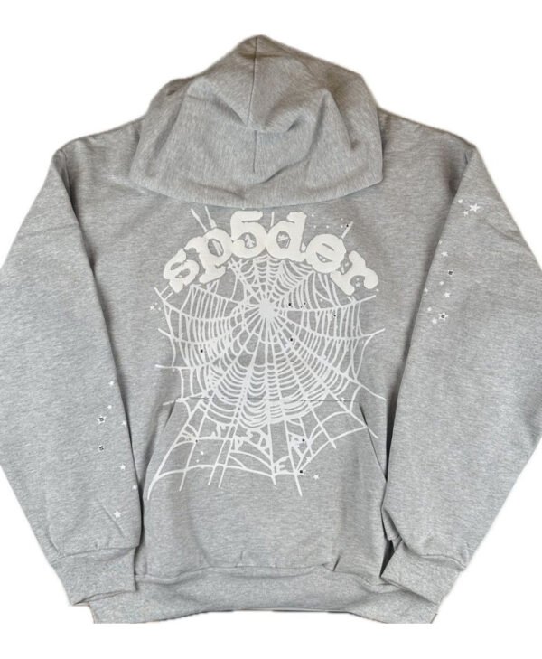 Grey Sp5der Hoodie front