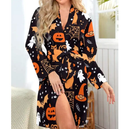 Halloween Black Bathrobe front 1