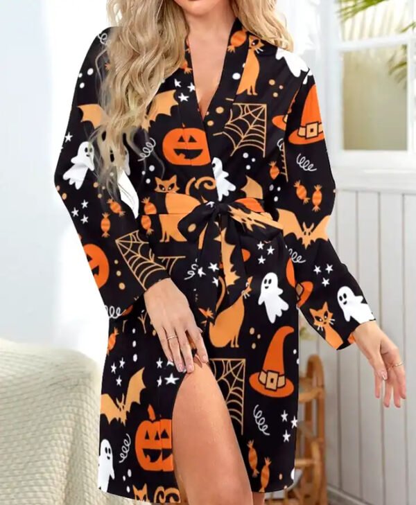 Halloween Black Bathrobe front 1