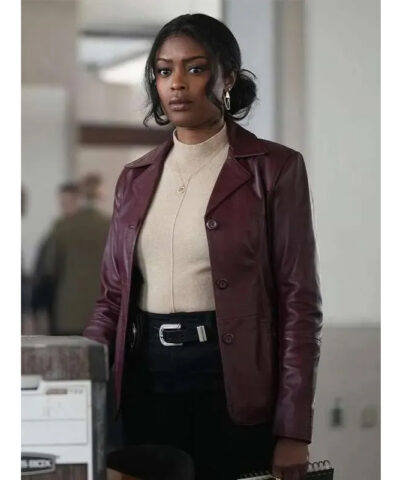 High Potential Daphne Leather Blazer front