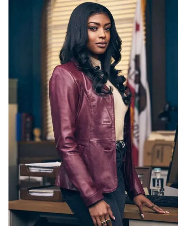 High Potential Daphne Leather Blazer side