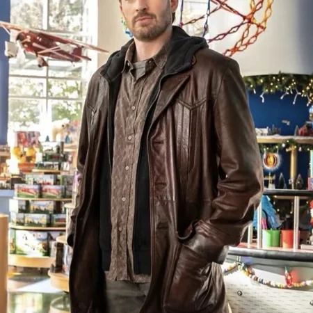 Jack OMalley Red One Chris Evans Brown Leather Jacket