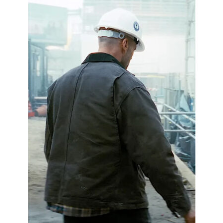 Jason Statham A Working Man Grey Jacket back