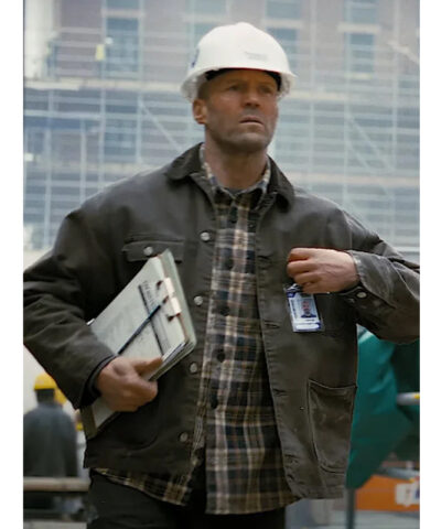 Jason Statham A Working Man Grey Jacket front