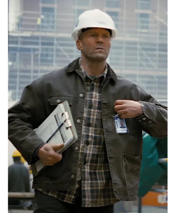 Jason Statham A Working Man Grey Jacket front