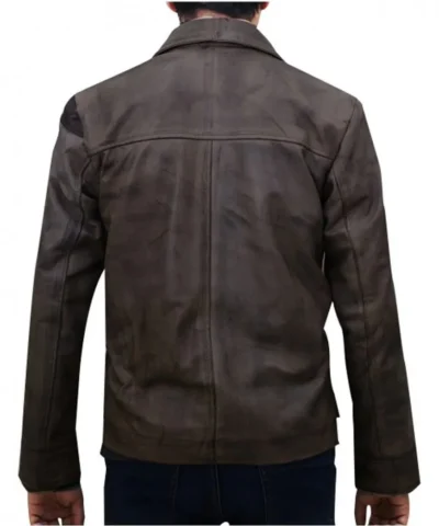Jason Voorhees Mortal Kombat X Distressed Brown Leather Jacket