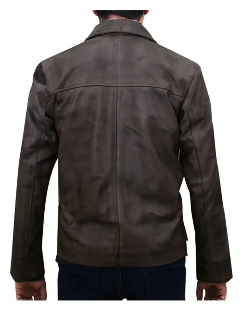Jason Voorhees Mortal Kombat X Distressed Brown Leather Jacket