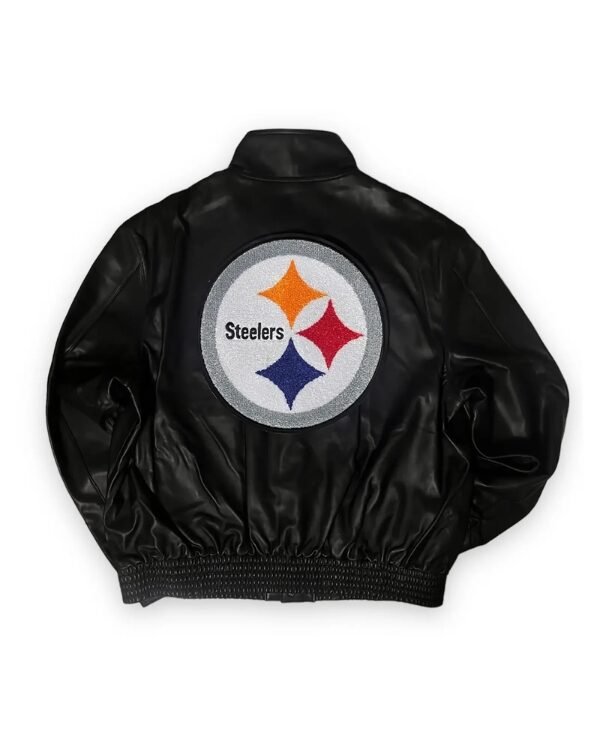 Jeff Hamilton Pittsburgh Steelers Full Black Leather Jacket 1