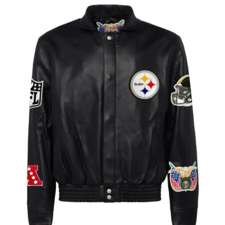 Jeff Hamilton Pittsburgh Steelers Full Black Leather Jacket 2
