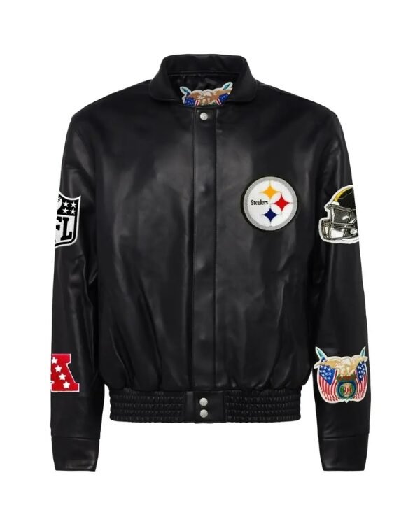 Jeff Hamilton Pittsburgh Steelers Full Black Leather Jacket 2