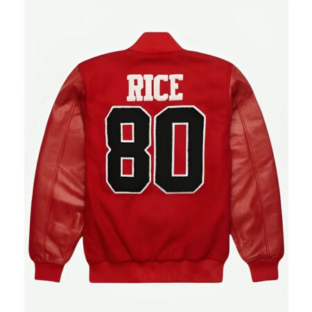 Jerry Rice San Francisco GOAT Varsity Jacket back