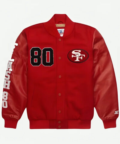 Jerry Rice San Francisco GOAT Varsity Jacket front