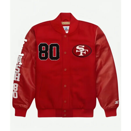 Jerry Rice San Francisco GOAT Varsity Jacket front