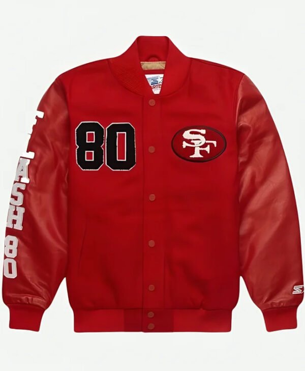 Jerry Rice San Francisco GOAT Varsity Jacket front