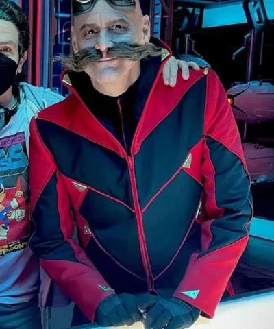 Jim Carrey Sonic the Hedgehog 3 Red and Black Coat