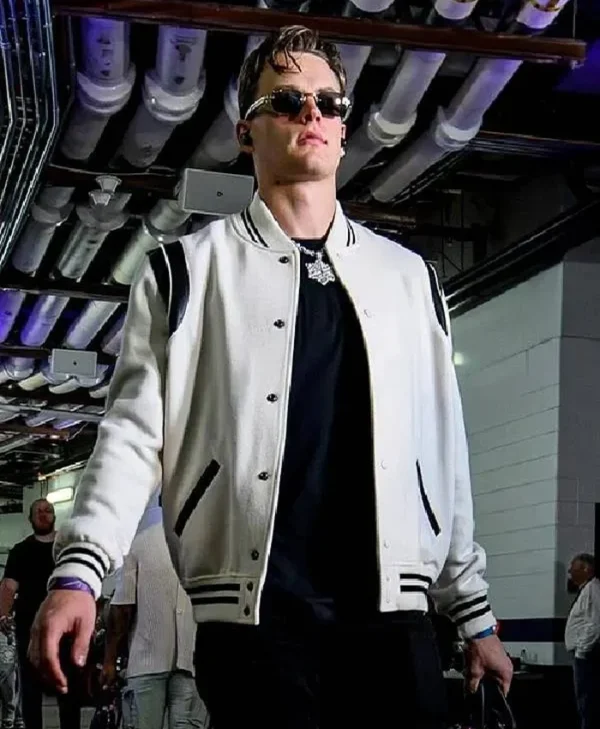 Joe Burrow White Varsity Jacket