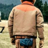John Dutton Yellowstone Brown Cotton Jacket back