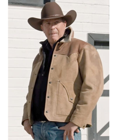 John Dutton Yellowstone Brown Leather Jacket front