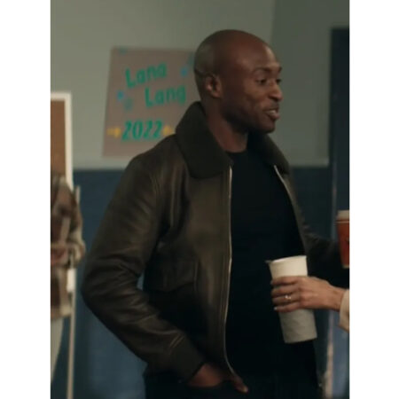 John Henry Irons Superman And Lois Shearling Leather Jacket side