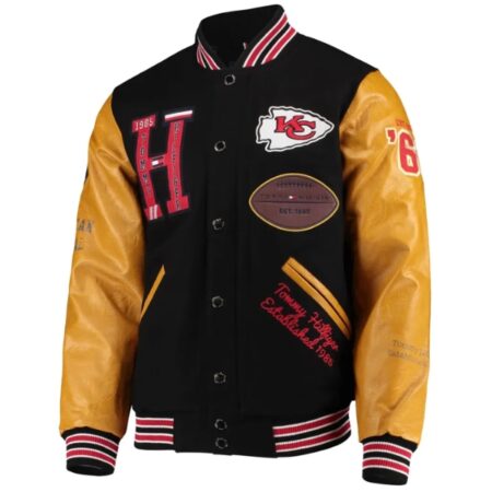 Kansas City Chiefs Black Tan Varsity Jacket