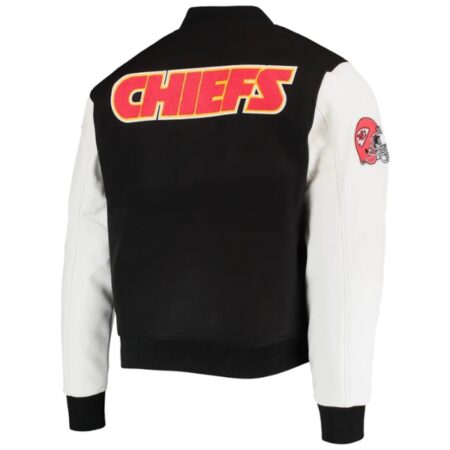 Kansas City Chiefs Pro Standard Logo Full Zip Black White Varsity Jacket 1