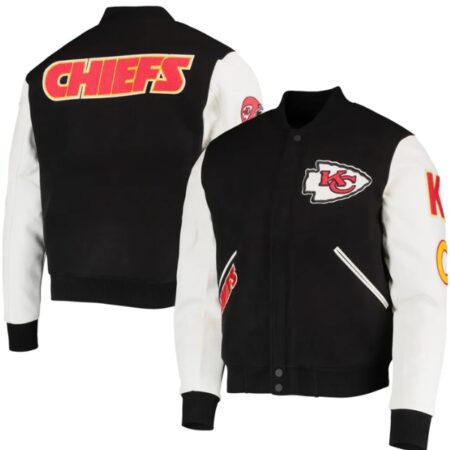 Kansas City Chiefs Pro Standard Logo Full Zip Black White Varsity Jacket 3