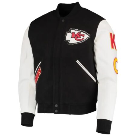 Kansas City Chiefs Pro Standard Logo Full Zip Black White Varsity Jacket