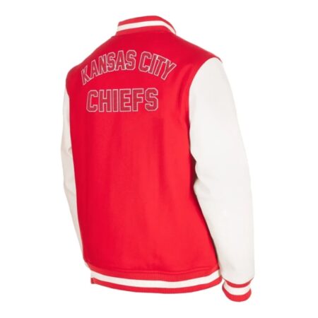 Kansas City Chiefs Red White Wool Leather Varsity Jacket 1