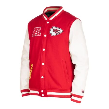 Kansas City Chiefs Red White Wool Leather Varsity Jacket