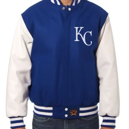 Kansas City Royals Two tone Wool And Leather Jacket 1