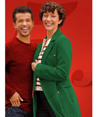 Katie Findlay The 5 Year Christmas Party Green Coat front