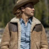 Kayce Dutton Yellowstone Suede Shearling Leather Jacket front