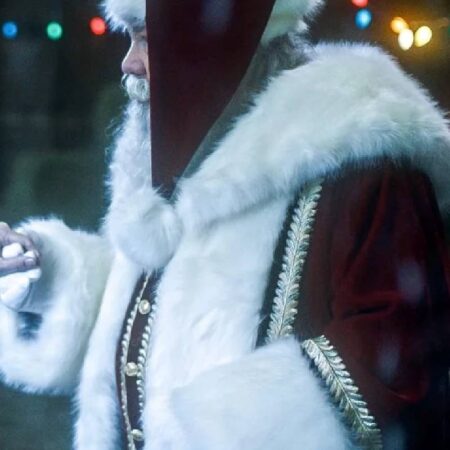 Keeping Up with the Clauses Santa Coat With Free Cap